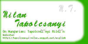 milan tapolcsanyi business card